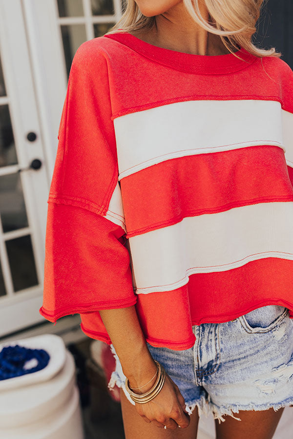 Stripes and Sparklers Vintage Wash Tee in Red Image - 3