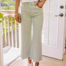 Risen Iris Midrise Wide Leg Jean in Sage Image - 1