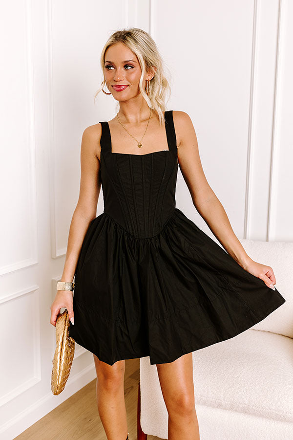Stay Flirty Corset Mini Dress in Black