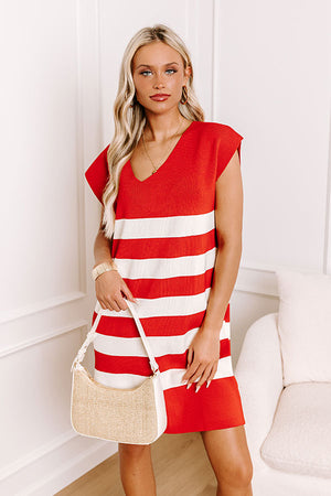 Country Club Ready Knit Dress in Red