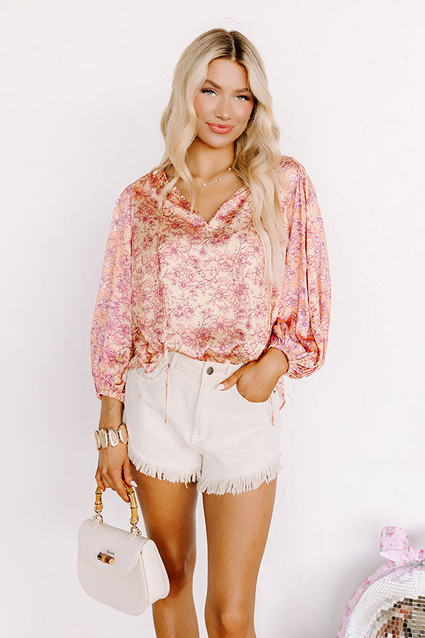 Serene Garden Satin Shift Top Image - 1