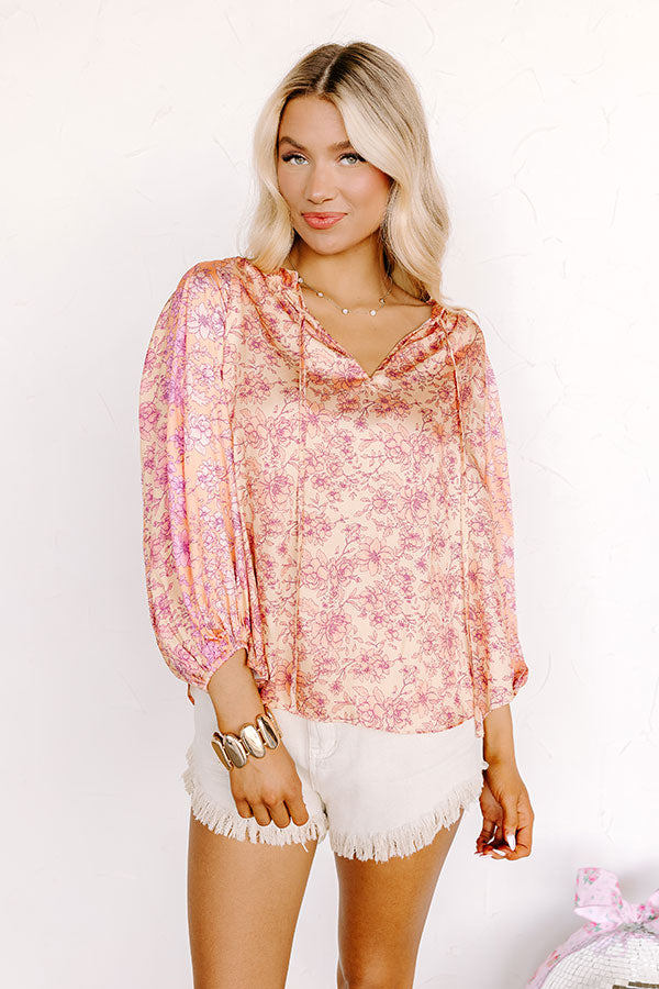Serene Garden Satin Shift Top Image - 3