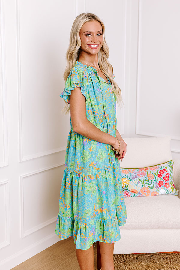 Tropical Escape Floral Mini Dress Image - 3