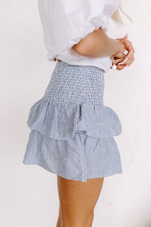 The Sloane Smocked Linen-Blend Mini Skirt