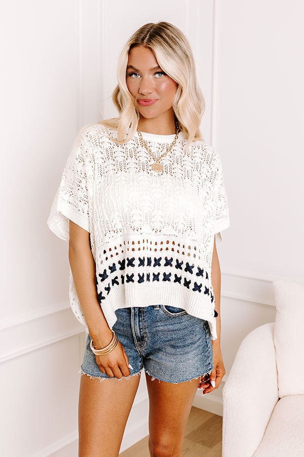 Charleston Charm Pointelle Knit Top Image - 3