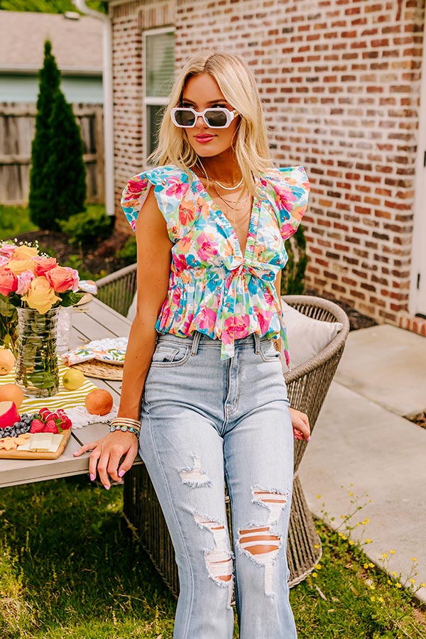 Feeling Chic Floral Peplum Top Image - 1