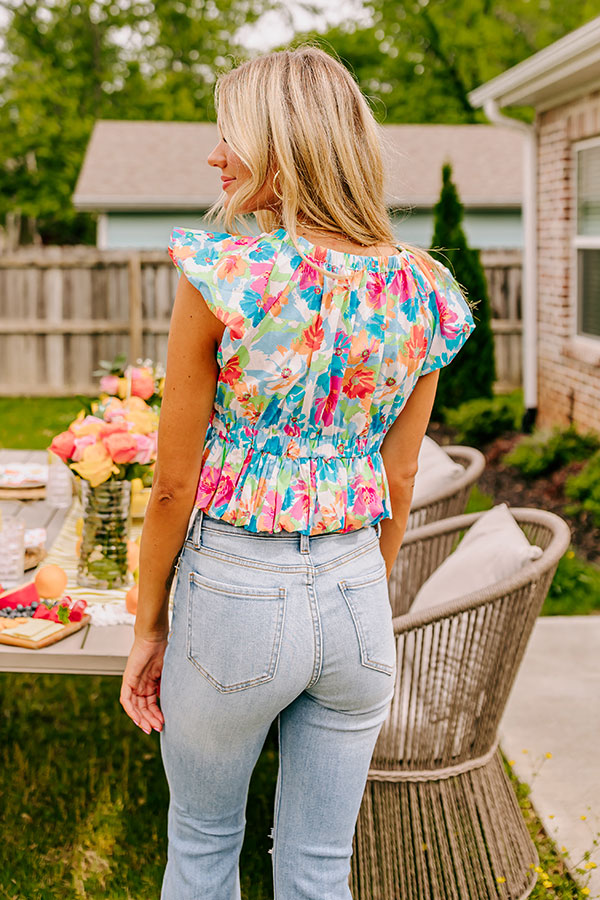 Feeling Chic Floral Peplum Top Image - 4