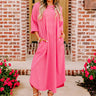 Beach Day Terry Cloth Stripe Maxi in Pink Image - 1