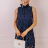Champagne Toast Crochet Mini Dress in Navy Image - 1