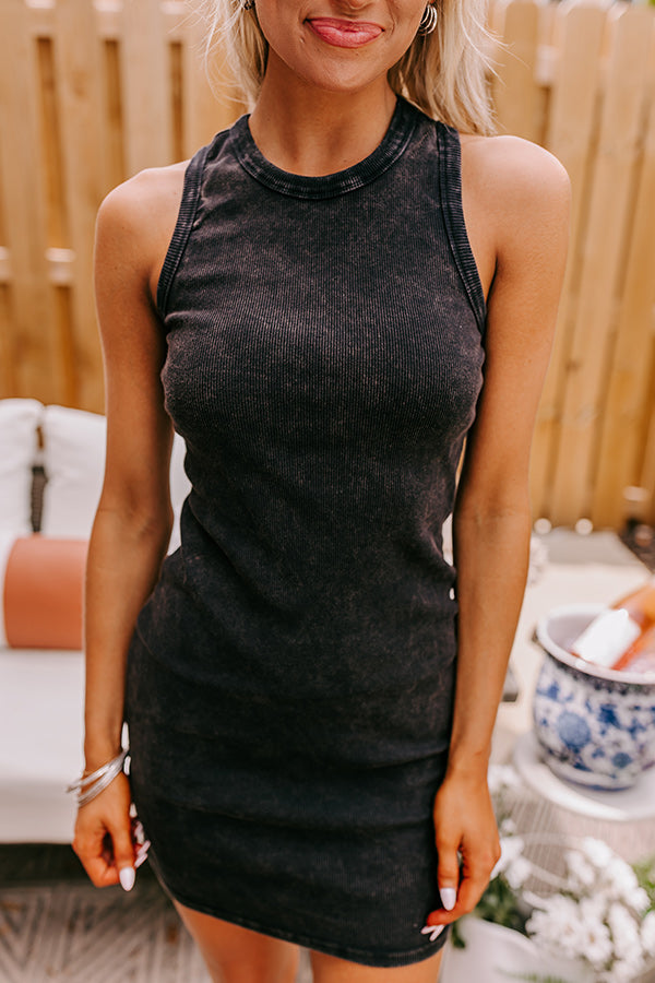 Block Street Party Mineral Wash Mini Dress in Vintage Black Image - 5