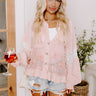 Tea Garden Embellished Knit Button Up in Pink Image - 1