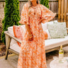 Affectionate Feeling Floral Smocked Maxi Dress in Orange Image - 1