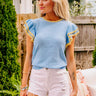 Sweet Charmer Knit Top in Sky Blue Image - 1