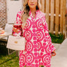 Sunday Market Embroidered Tunic Dress in Hot Pink Image - 1