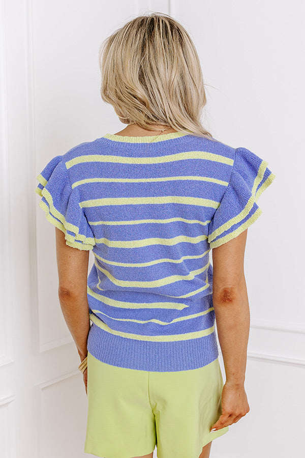 Sweet Charmer Knit Stripe Top in Periwinkle Image - 3