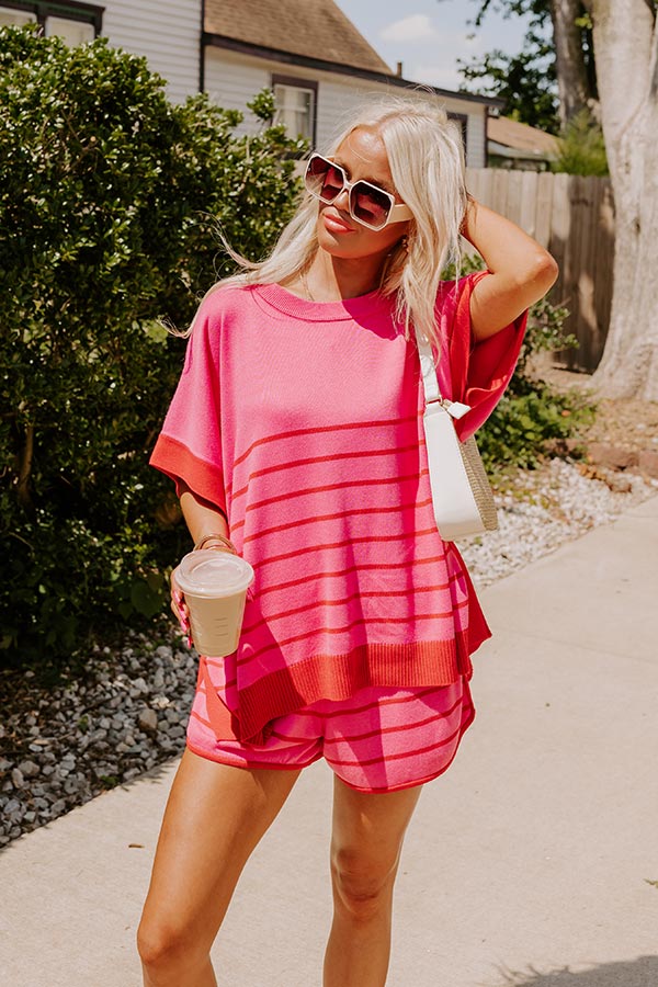 Dockside Cutie Knit Shift Top in Pink Image - 1
