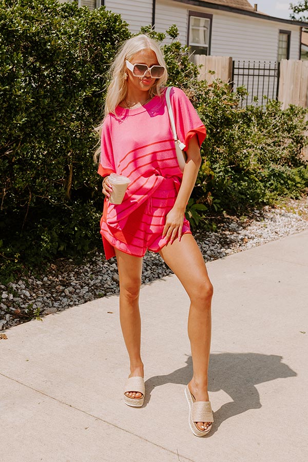 Dockside Cutie Knit Shorts in Pink Image - 2