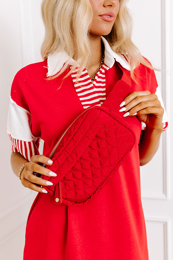 Clean Slate Quilted Fanny Pack In Red