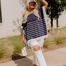 Dockside Cutie Knit Shift Top in Navy Curves Image - 1