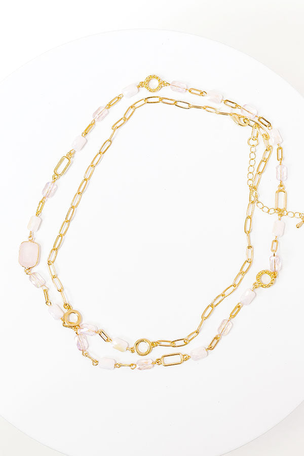 All The Glam Necklace in Pink