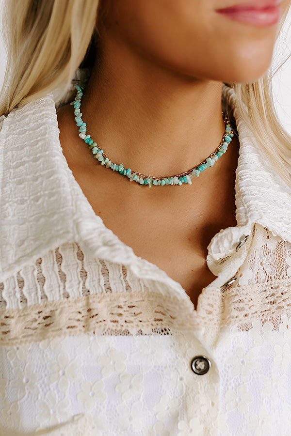 Seaside Bliss Semi Precious Layered Necklace in Green