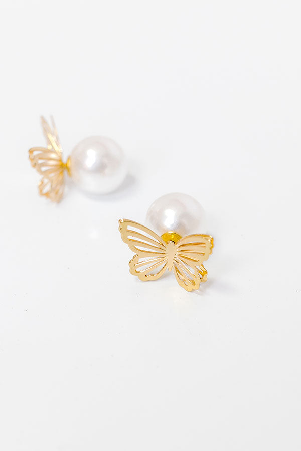 Butterfly Garden Pearl Earrings