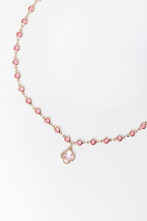 Charming Smile Necklace in Pink