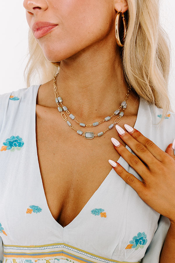 Glam Lifestyle Layered Necklace in Grey