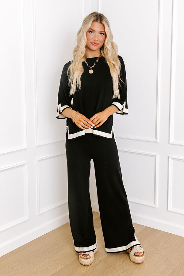 Uptown Cafe Knit Shift Top in Black Image - 2