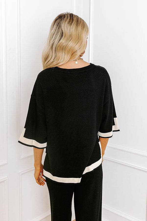 Uptown Cafe Knit Shift Top in Black Image - 4