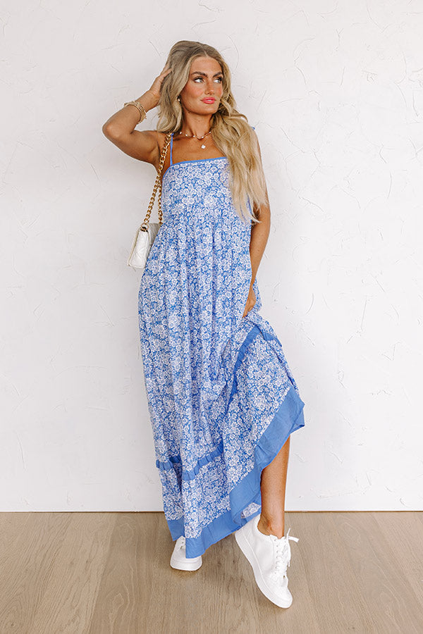 Boho Beauty Floral Maxi Dress in Airy Blue – Impressions Online Boutique