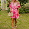 Sunday Charm Jacquard Mini Dress in Pink Image - 1