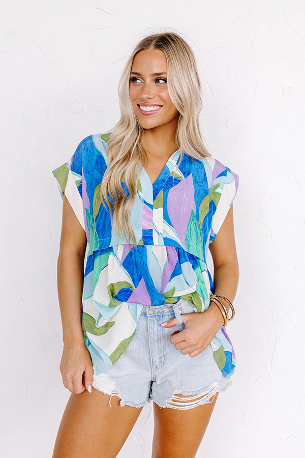 On The Brightside Shift Top in Royal Blue Image - 5