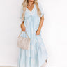Venice Stroll Embroidered Maxi Dress in Sky Blue Image - 1