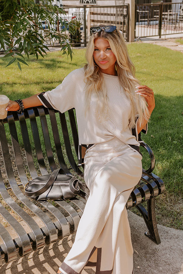 Uptown Cafe Knit Shift Top in Light Beige Image - 5