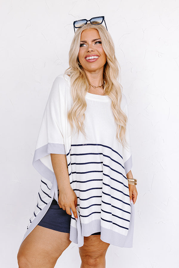 Dockside Cutie Knit Shift Top in Ivory Curves
