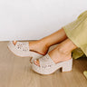 The Lizzy Linen Block Heel in Oatmeal Image - 1