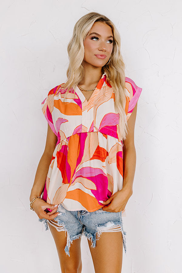 On The Brightside Shift Top in Fuchsia Image - 1