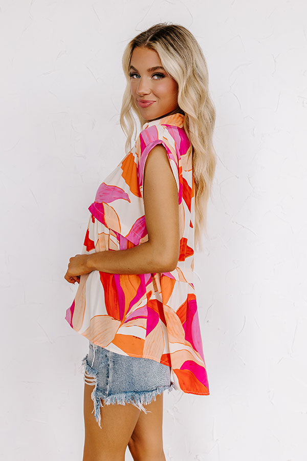 On The Brightside Shift Top in Fuchsia Image - 3