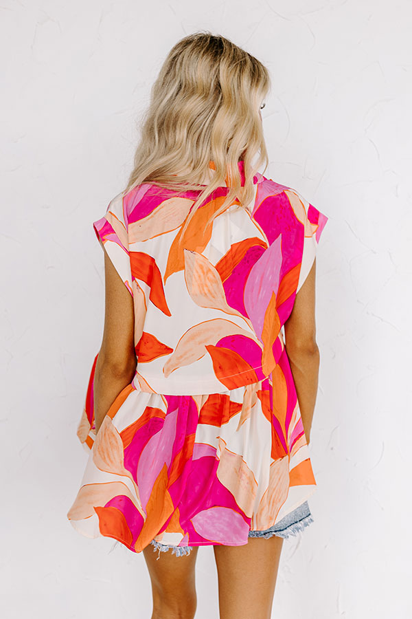 On The Brightside Shift Top in Fuchsia Image - 4