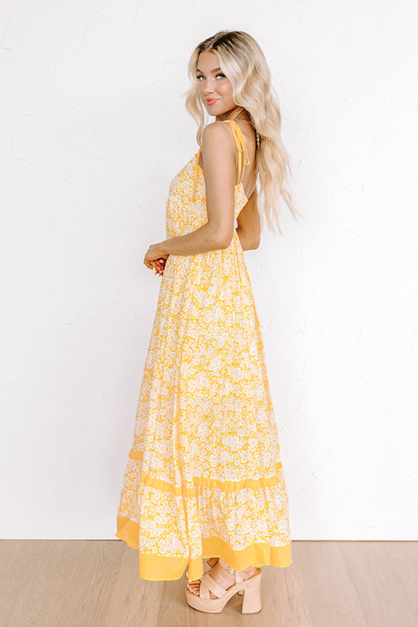 Boho Beauty Floral Maxi Dress in Marigold Image - 2