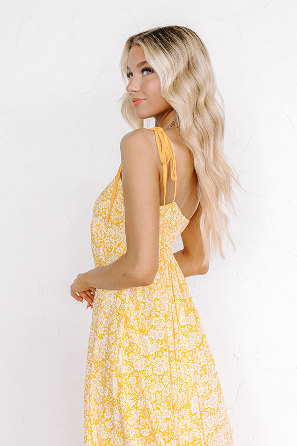 Boho Beauty Floral Maxi Dress in Marigold Image - 3