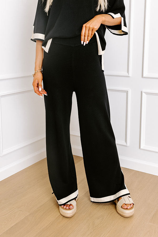 Uptown Cafe High Waist Knit Pants in Black Image - 2