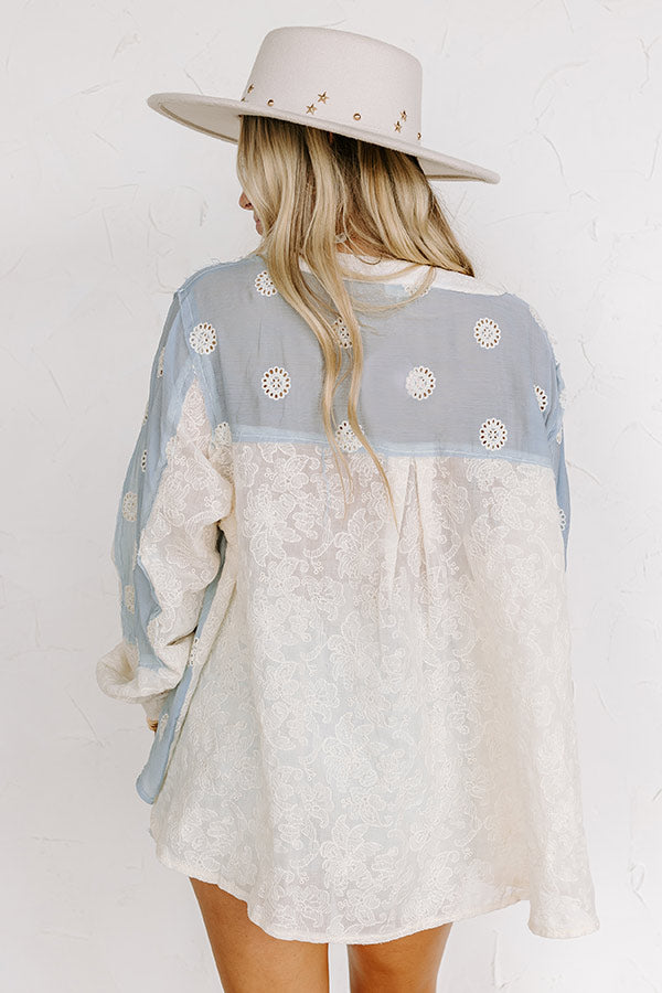 Seaside Brunch Eyelet Button Up Image - 2