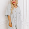 Comfy Chic Button Down Romper in Grey Curves Image - 1