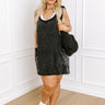 Calm Energy Mineral Wash Romper Dress in Vintage Black Curves Image - 1