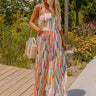 Vacay Bound Satin Stripe Jumpsuit in Blue Image - 1