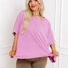 Effortless Vibes Mineral Wash Oversized Tee in Violet Curves Image - 1