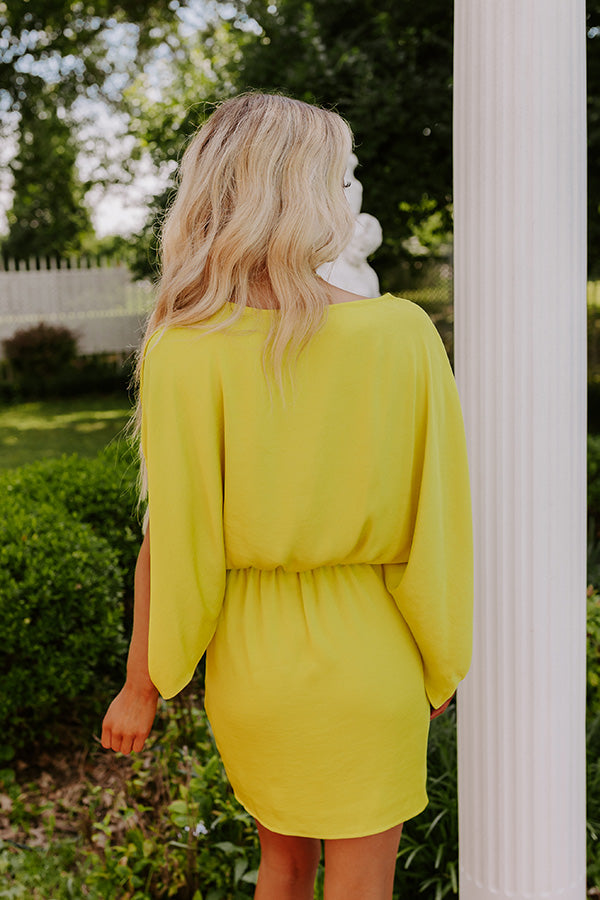 Summer Cocktail Party Mini Dress in Chartreuse Image - 5