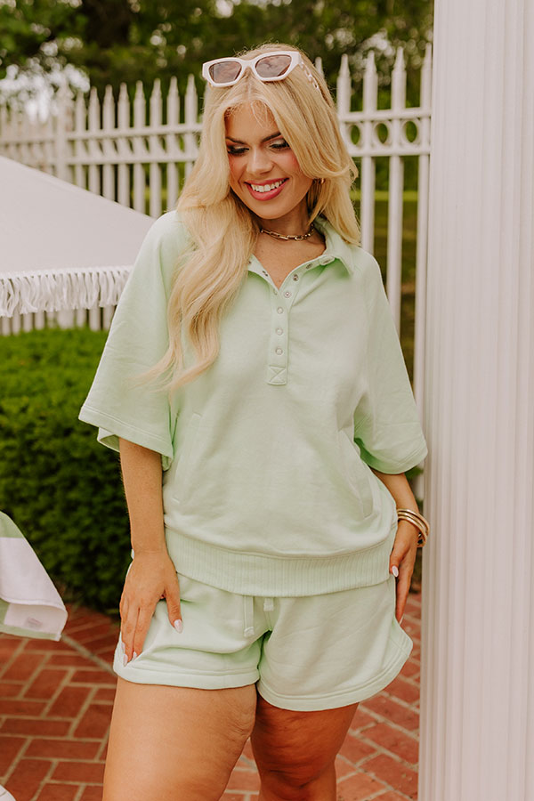 Casual Ease Sweatshirt in Mint Curves
